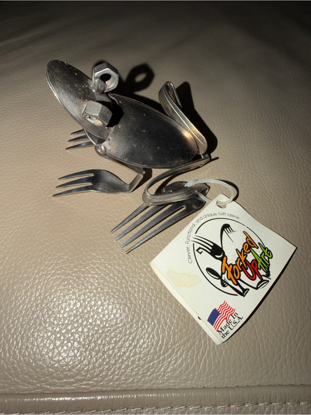 FORKED UP ART 2009 Upcycled Metal Flatware Frog Sculpture Fork/Spoon Made in USA - Picture 3 of 16